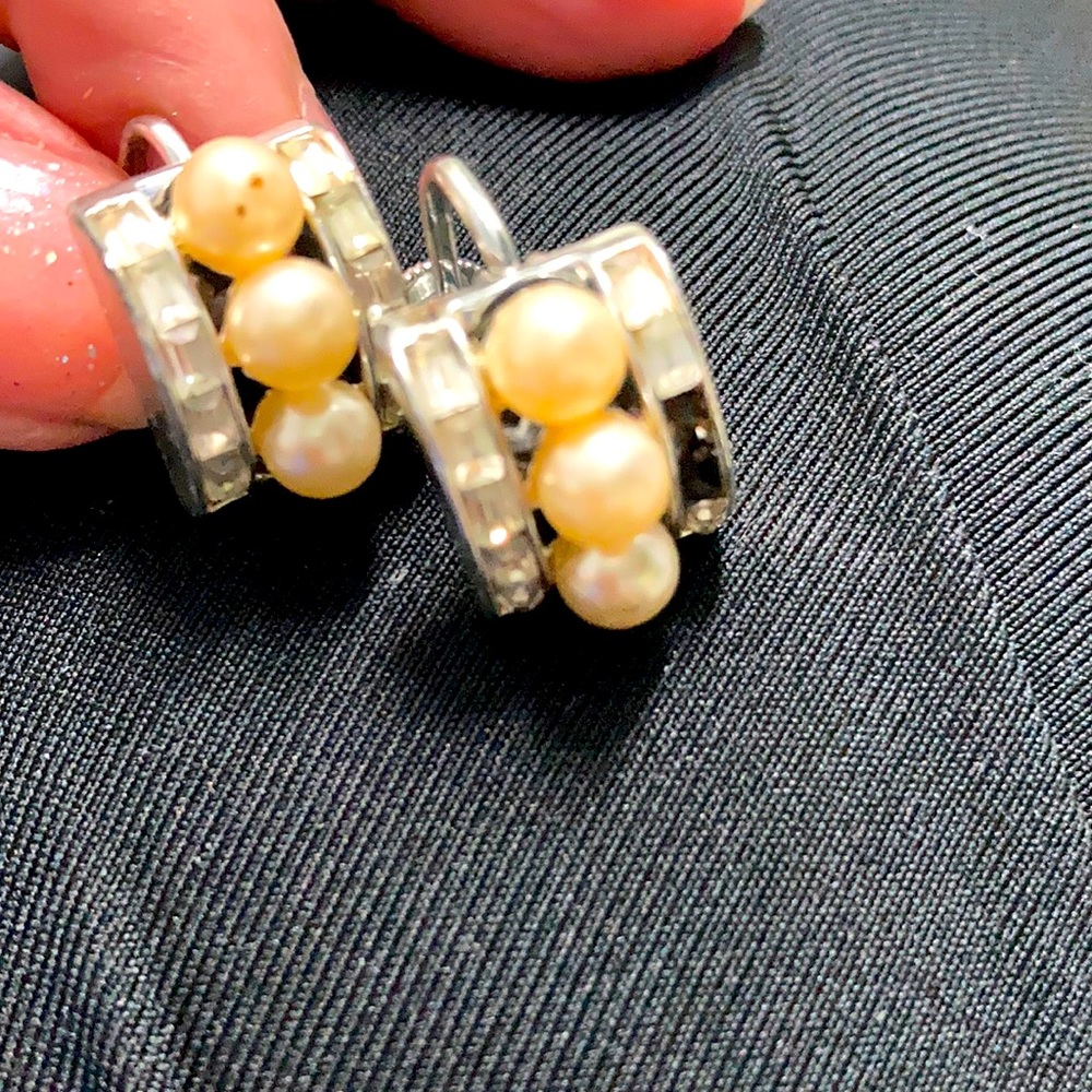 5/$25 Coro mid century Hollywood regency screw back earrings need slight rehab